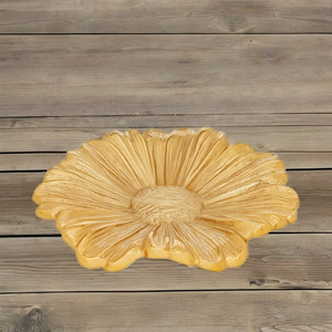 Floral <b>Ceramic</b> Decorative <b>Plate</b> Handmade Gold Flower Shape Engraved Design for Party Serving and Display - Product Image 2