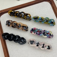 Feuille d'acétate faite à la main élégant imprimé léopard cheveux accessoires cadeau torsion tout match pince à ressort femmes p