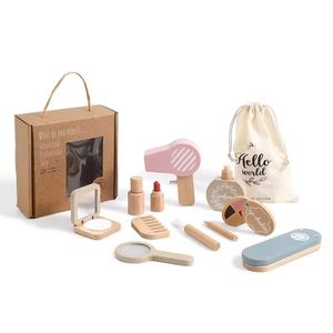 Set di trucco per bambini in legno ragazze gioco di ruolo pettine per capelli specchio Mascara regali giocattolo trucco per ragazza Montessori - Product Image 1