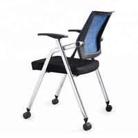 Chaise de formation pliable en tissu Foshan avec tablette d'écriture intégrée pour l'école, la salle de conférence, les étudiants, le personnel de bureau