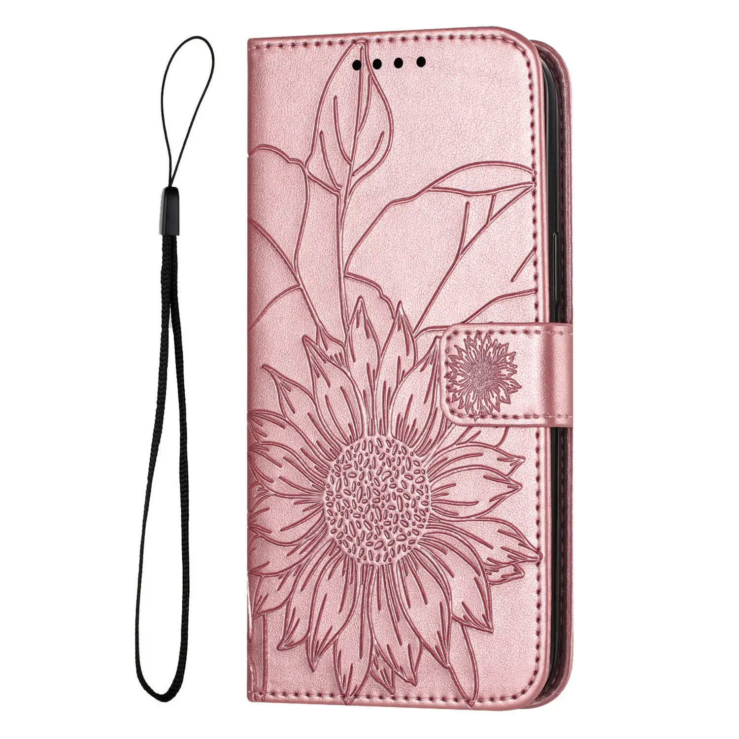 Cüzdan kart tutucu telefon kılıfı çiçek tasarım manyetik toka deri kılıf darbeye yumuşak TPU kapak iPhone 14 15 Pro Max 11 12