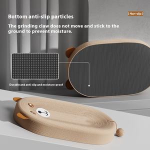 Pohon kucing kartun dengan sarang remah Oval terintegrasi papan garuk Sisal tahan aus persediaan hewan peliharaan grosir cakar Gerinda - Product Image 4
