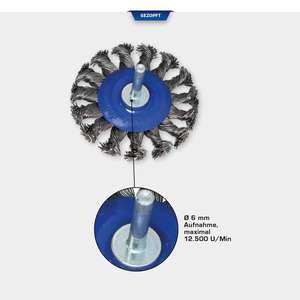 BRILLIANT TOOLS - BT103109 Cepillo de disco, trenzado, Ø 75 mm con soporte de 6mm-EAN 4042146868676 ABRASIVOS - Product Image 2