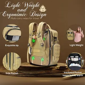Custom Tactical Design Multifunction Waterproof Dad Mommy Diaper Bag Backpack Travel Baby Bag For Baby