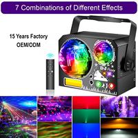 Lumière de fête DJ à télécommande 7 en 1, lumière stroboscopique UV noire avec effet d'aurore, projection DMX512 pour discothèque