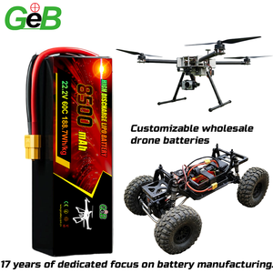 GEB 11.1V 14.8V 22.2V RC 리포 배터리 <span class=keywords><strong>3S</strong></span> 4S 6S 5200mAh 6000mAh 7200mAh 8500mAh 15000mAh 충전식 리포 배터리 (RC 드론용) - Product Image 1