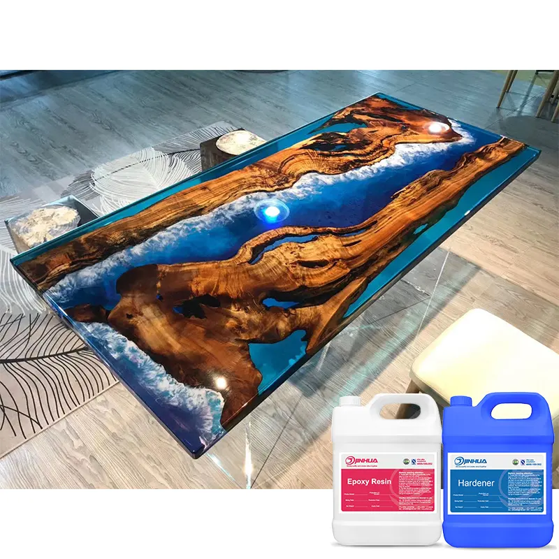 Resina de fundición transparente de epoxi Natural para mesa de Río de madera, alta calidad, DIY