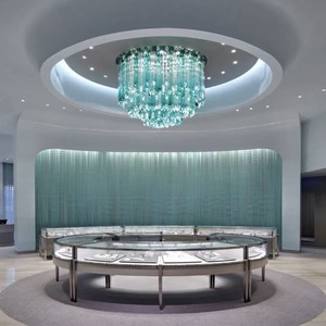 <span class=keywords><strong>Lampadario</strong></span> in Vetro <span class=keywords><strong>a</strong></span> <span class=keywords><strong>Goccia</strong></span> d'Acqua Verde Personalizzato FireLux di Alta Qualità per Decorazione di Hall di Centri Commerciali, <span class=keywords><strong>Lampadario</strong></span> per Soffitti Alti - Product Image 1