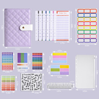 Carnet de budget A6 en cuir PU, carnet d'épargne, carnet à feuilles mobiles, journal de comptabilité manuel avec porte-cartes et enveloppes