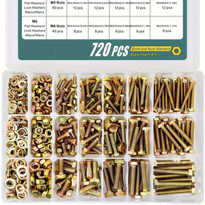 720Pcs Hex Bolt Set M4 M5 M6 Nuts Washers Assortment Kit Standard Grade 8.8 Carbon Steel Unc Thread - Product Image 3