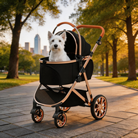 Poussette pliable légère pour animaux de compagnie, 4 roues, pour chiens et chats, idéale pour les voyages en plein air