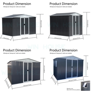 Wadah kantor struktur baja ringan luar ruangan Modern penyimpanan garasi rumah pabrikan untuk alat ruang utilitas taman penyimpanan tamu - Product Image 5