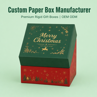 Boîte cadeau de Noël personnalisée en carton, emballage en carton à deux parties pour petits cadeaux et décorations