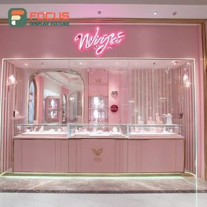 Modern Jewelry Retail Fixtures Polished Surface Brand Store Glass Showcase - Product Image 6