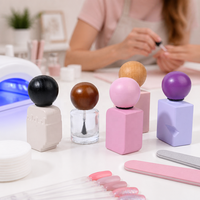 Tapas de Madera Sólida Premium Personalizadas para Botellas de Esmalte de Uñas, Envases Cosméticos de Vidrio Vacíos con Barniz Ecológico