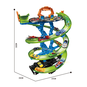 Pistas <span class=keywords><strong>de</strong></span> Carreras <span class=keywords><strong>de</strong></span> <span class=keywords><strong>Coches</strong></span> con 8 <span class=keywords><strong>Coches</strong></span> <span class=keywords><strong>de</strong></span> Aleación Fundida a Presión con Ruedas Libres, Pista <span class=keywords><strong>de</strong></span> Juguete para Niños con Estacionamiento - Product Image 5