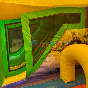 Castillo inflable comercial con tobogán para niños, ideal para fiestas al aire libre. - Product Image 5