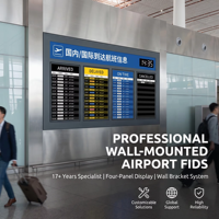 Terminal FIDS Profesional OEM Personalizado para Montaje en Pared, Sistema de Pantalla LCD Integrado 4K con CMS para Información de Vuelos en Aeropuertos y Metro