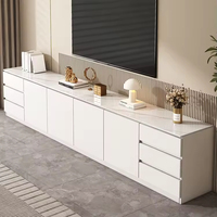 Juego de Muebles de Sala de Estar de Diseño Moderno para Toda la Casa, Incluye Mesa Consola de Madera, Armarios de Almacenamiento, Soporte de TV LED