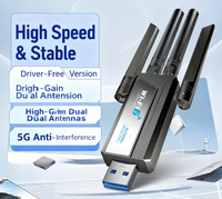 Adaptador USB WiFi 6E de Alta Velocidad AX3000, 4 Antenas, Doble Banda 2.4G y 5GHz, Tarjeta de Red Inalámbrica de 3000Mbps, Mini Receptor WLAN
