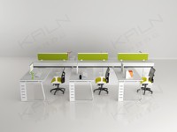 KALN Bureau de travail modulaire ouvert moderne, convertible, cloison ergonomique, poste de travail pour 2/4/6/8 personnes, en bois, imperméable, pour la maison