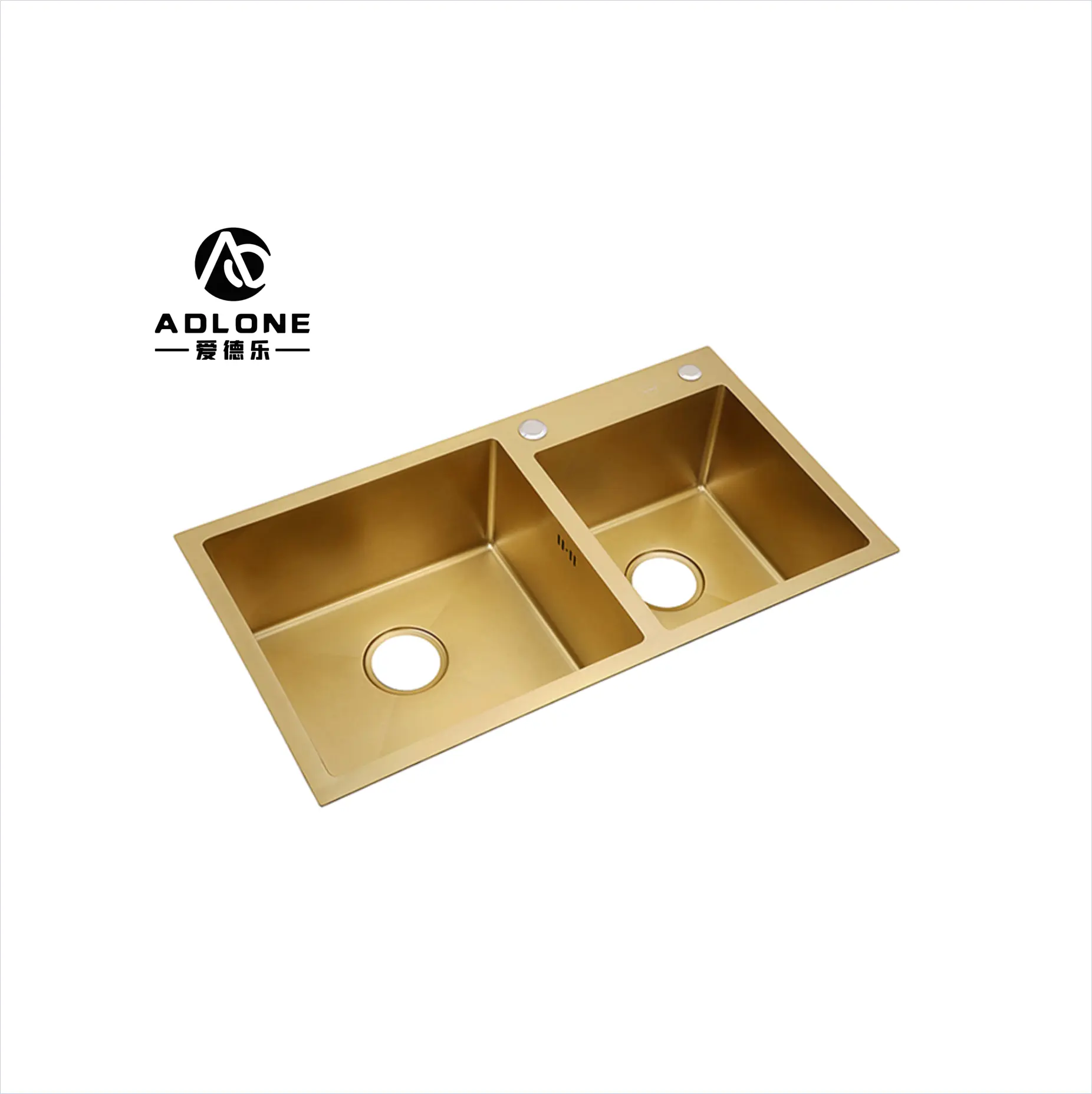 Double Bowl Kitchen Sink Top mount Cheap 304 Nano Black Finished Stainless Steel Kitchen Sink