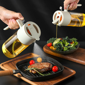 Pulvérisateur et distributeur d'huile, bouteille en verre pour huile d'olive avec bouchon automatique anti-fuite, rechargeable, vaporisateur d'huile de cuisson - Product Image 3