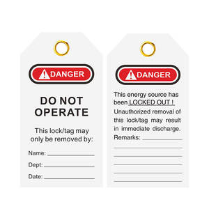 Etiqueta de advertencia de PVC personalizada, señales de bloqueo impermeables de plástico, etiquetas de <span class=keywords><strong>peligro</strong></span> de seguridad - Product Image 1