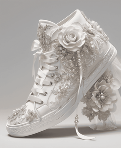 Elegante matrimonio Sexy strass fiore di cristallo <span class=keywords><strong>scarpe</strong></span> <span class=keywords><strong>da</strong></span> ballo di raso bianco avorio perle di pizzo <span class=keywords><strong>da</strong></span> sposa Sneakers <span class=keywords><strong>da</strong></span> sposa - Product Image 1