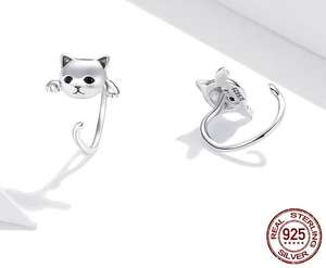 Fashion Jewelry For Women Fine Jewelry <b>Earing</b> Fashion Jewelry Set <b>Silver</b> 925 Jewelry Sterling <b>Silver</b> 925 Jewellery Cat shaped - Product Image 2