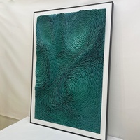 Art mural 3D abstrait moderne personnalisé en bois encadré, toile en cuir, décoration intérieure, vente en gros, projet hôtelier, fait main