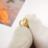 Fermoir à ressort en or massif 18 carats KZ009G en forme de cœur, fermoir mousqueton, connecteur de bijoux, vente en gros
