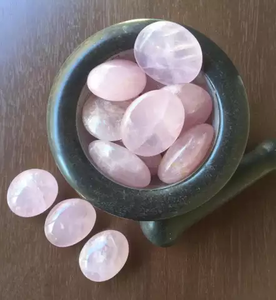 Natural Rose Quartz Oval <b>Ball</b> Globe | Premium Hand Polished <b>Crystal</b> Worry Stone Anti-Anxiety Relief for Home Decoration | - Product Image 3