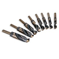 Jeu de 8 forets hélicoïdaux à queue rétrécie en acier rapide avec étui en aluminium, tailles de 1 à 9/16 pouces pour le perçage du métal