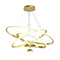 Nordische Kreisförmige 3-Ring LED-Pendelleuchte, Sternenprojektions-Hängelampe für Esstisch, Wohnzimmer, Bartheke & Kinderzimmer