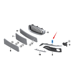 51117293796, el lado derecho de la tira de ajuste del marco de la luz antiniebla es adecuado para el <span class=keywords><strong>BMW</strong></span> Serie 3 F34 GT - Product Image 4