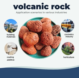 Pierre volcanique naturelle en gros - <span class=keywords><strong>Roche</strong></span> de lave pour aménagement paysager, décoration d'aquarium, plantes, silicate rouge/noir, sac de 25 kg - Product Image 4