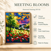 Kit de Peinture Diamant Premium KS Craft – Motif Paysage, Diamants Ronds, Effet Scintillant Cristallin, Toile Écologique DIY