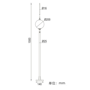 Paratonnerre KERBS 2m en acier inoxydable à pointe sphérique pour la protection des bâtiments - Product Image 5
