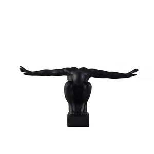 Creative Resin <strong>Figurine</strong> Jumping Pose Art Sculpture for Living Room Office Shelf Decoration - Product Image 2