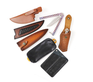 Étui de rangement en cuir sur mesure pour ensemble de couteaux de chef, sac de transport en cuir pour couteaux - Product Image 2