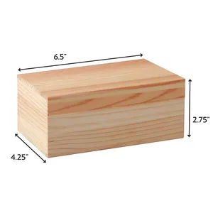 Natürliche Kiefer Holz Lagerung Box Ausgestattet Deckel Holz Geschenk Verpackung Box Unfinished Holz Handwerk Box