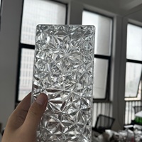Bloc de verre creux à motif diamant transparent personnalisable, brique décorative standard pour cloison intérieure domestique