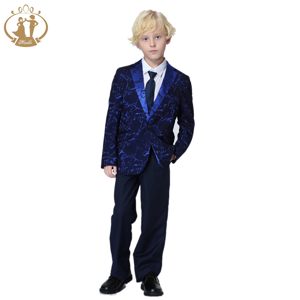 Комплект для мальчиков из трех предметов, с принтом Nimble, с золотой фольгой, свадебные костюмы пианино, Детский костюм, вечерние костюмы для мальчиков