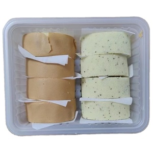 Plastic Lid Bakery Packing Cake Custom Printed Gift Dessert Food Packaging Clear Pastry Swiss Roll Blister Box
