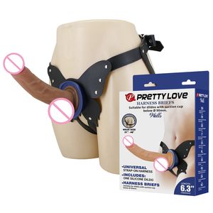 PRETTY LOVE Harnais étanche avec godemichet à ventouse et godemichet en silicone de 6,3 pouces, jouets sexuels pour femmes - Product Image 1