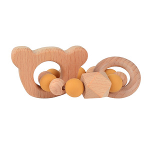 Anneaux de dentition en bois de frêne souple Shine Pep, jouet musical pour nouveau-né, bracelets unisexes pour le soin et le jeu, 0-24 mois - Product Image 5