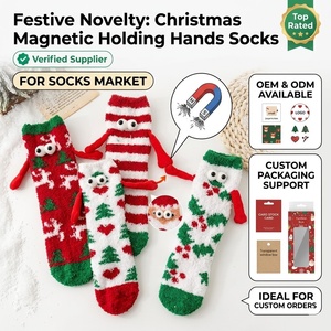 <span class=keywords><strong>Calcetines</strong></span> Navideños Magnéticos con Diseño de Manos Entrelazadas, <span class=keywords><strong>Calcetines</strong></span> Divertidos 3D con Ojos Grandes y Peludos, <span class=keywords><strong>Calcetines</strong></span> Térmicos Gruesos con Temática Navideña, OEM - Product Image 1