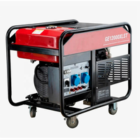 Générateur d'essence monophasé 10 kW 50 Hz avec démarrage électrique par lanceur, portable, pour alimentation de secours domestique et protection contre les surcharges