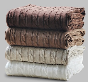 SZPLH Chăn Ném Dệt Kim Cáp 100% Cotton Nhiều Màu Siêu Mềm Ấm Áp - Product Image 6